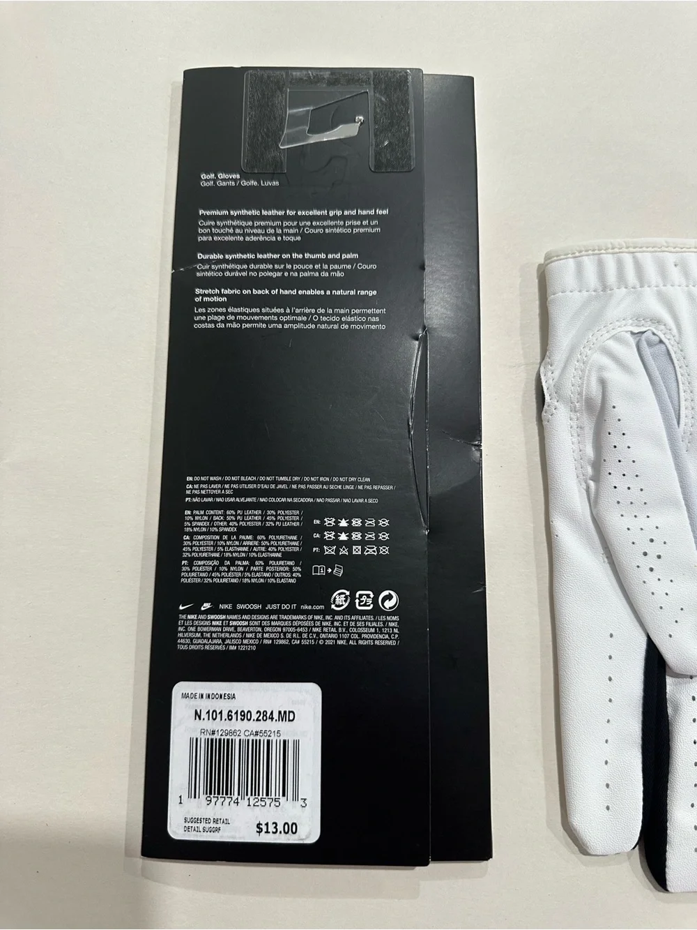 Nike Dura Feel Glove - White/Black Women’s Right Hand